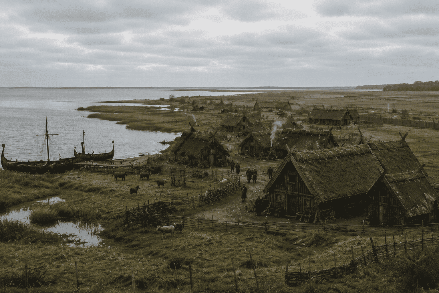 Planícies e litoral da Dinamarca durante a Era Viking