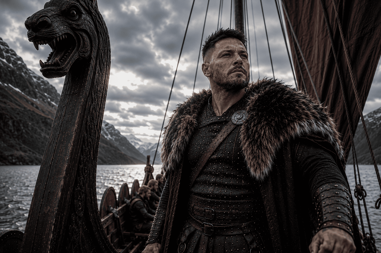 Líder viking chegando à Inglaterra
