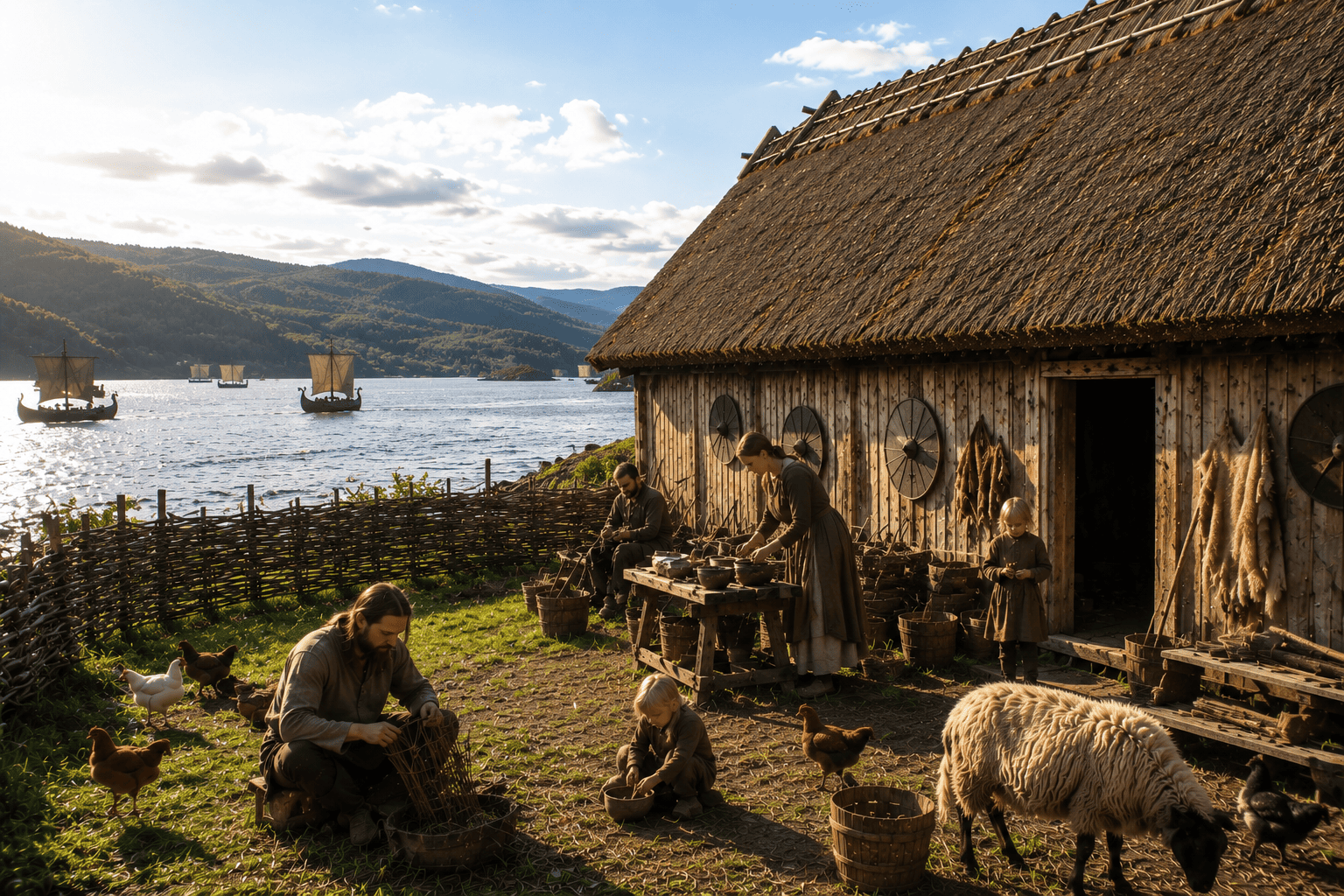Vida cotidiana em uma aldeia viking