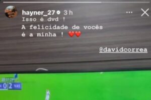 Imagem colorida da postagem do jogador Hayner