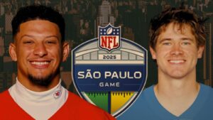 Patrick Mahomes e Justin Herbert, quarterbacks de Kansas City Chiefs e Los Angeles Charges, times da NFL | Foto: Reprodução/NFL