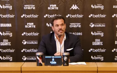 Admar Lopes na coletiva de apresentação de Andrés Goméz e Robert Renan 