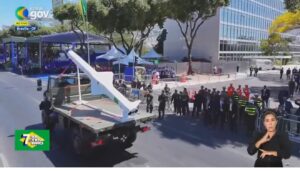 O Míssil Antinavio de Superfície (Mansup) desfilando no dia 7 de setembro em Brasília | Foto: EBC YouTube