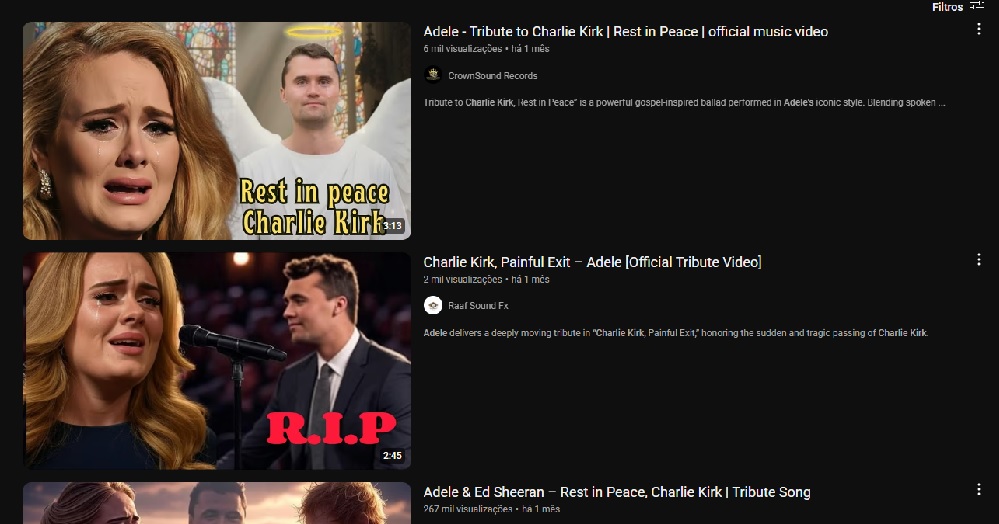 IA cria música em homenagem a Charlie Kirk na voz de Adele e gera discussão sobre excessos
