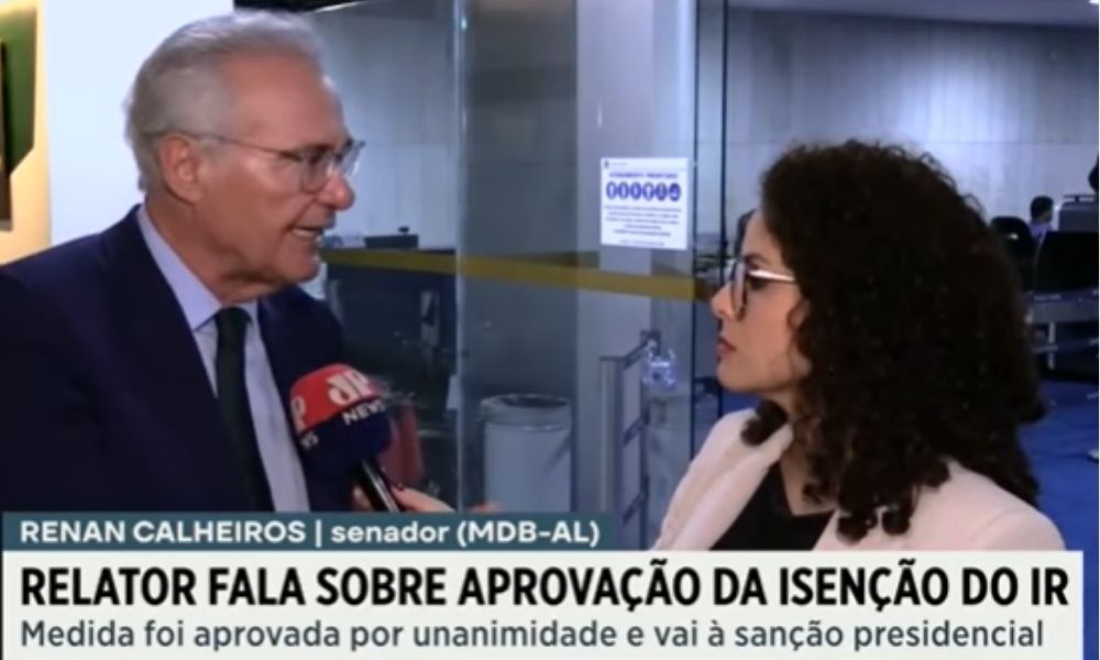 Renan Calheiros celebra isenção do IR: ‘Rumo à justiça tributária e à redução das desigualdades’